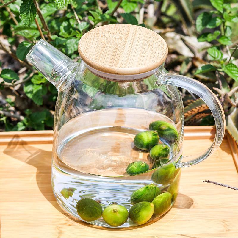 耐热防爆玻璃冷水壶耐高温泡茶壶煮花茶家用玻璃水壶1600ml大容量