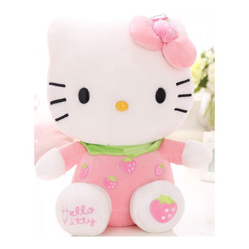 美帮汇hellokitty公仔KT猫布娃娃哈喽凯蒂猫公仔毛绒玩具布玩偶抱枕 【正版授权】14寸-35厘米 坐姿(粉色）