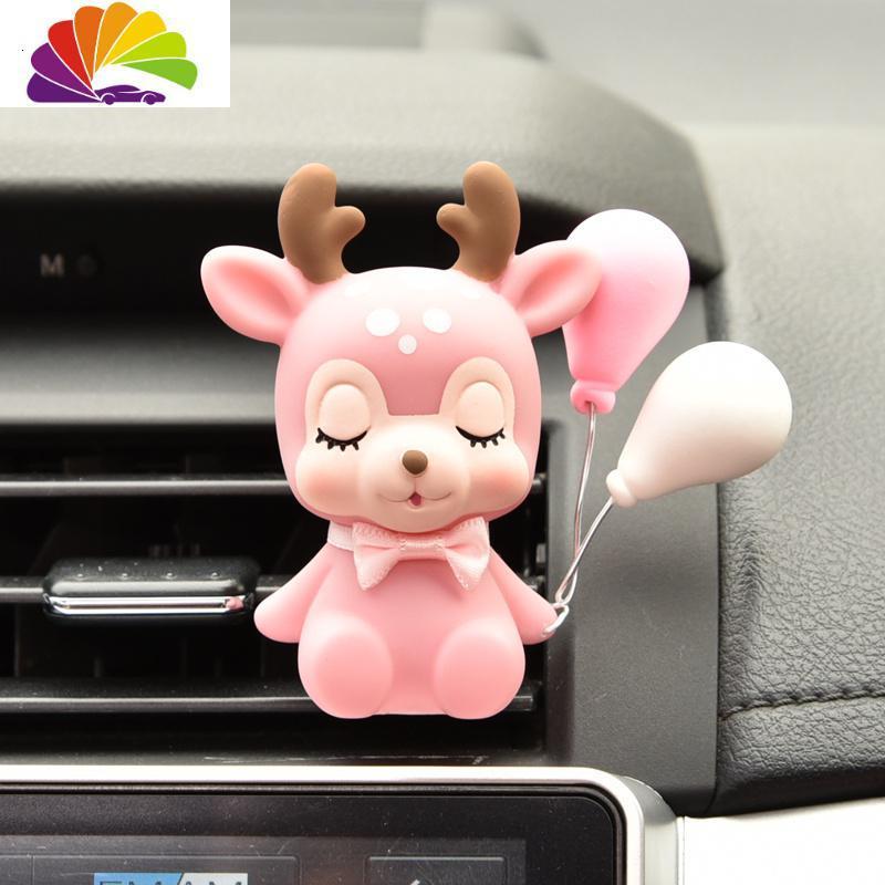 舒适主义创意车载香水汽车空调出风口可爱小鹿车内香薰夹气球装饰品