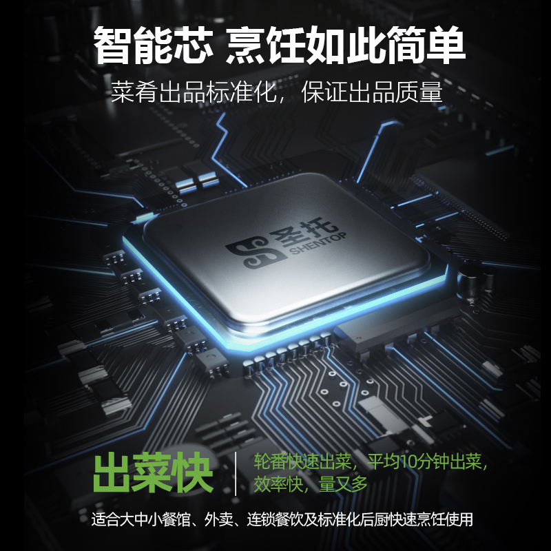 圣托(Shentop)滚筒900全自动炒菜机 多功能翻炒烹饪锅 大型团餐商用智能炒菜机 DCG01高清大图