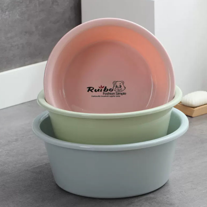 芳美达 加深洗脸盆塑料盆洗漱盆 小号中号大号 三个装 蓝色高清大图