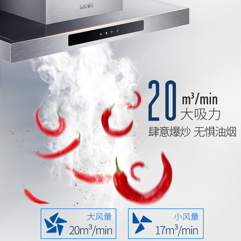 帅康(sacon)抽油烟机两件套油烟机烟灶套餐20立方TE6961S+35G厨卫电器欧式吸油烟机燃气灶灶具套餐天然气