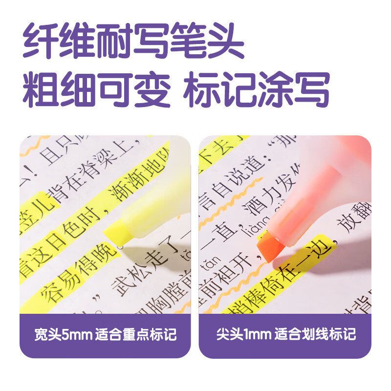 得力S628荧光笔套装(混)(6支/袋) (单位:袋)