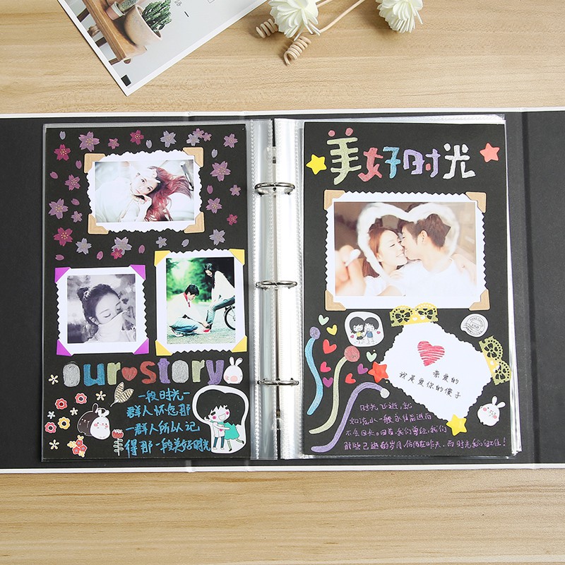 密码锁相册diy手工创意情侣浪漫相集册本粘贴式影纪念册照片定制 三维工匠 那些年+礼包+礼盒+插袋高清大图