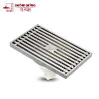 潜水艇(submarine)地漏全铜防臭式地漏无三通格栅面板防堵内芯沐浴房加长地漏排水更快拉丝面LTKC50-10