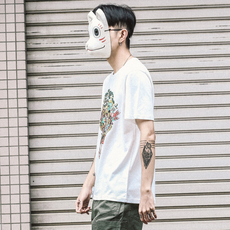 东京衣柜男装夏季新款卡通动物印花青年休闲短袖T恤学生潮流体恤