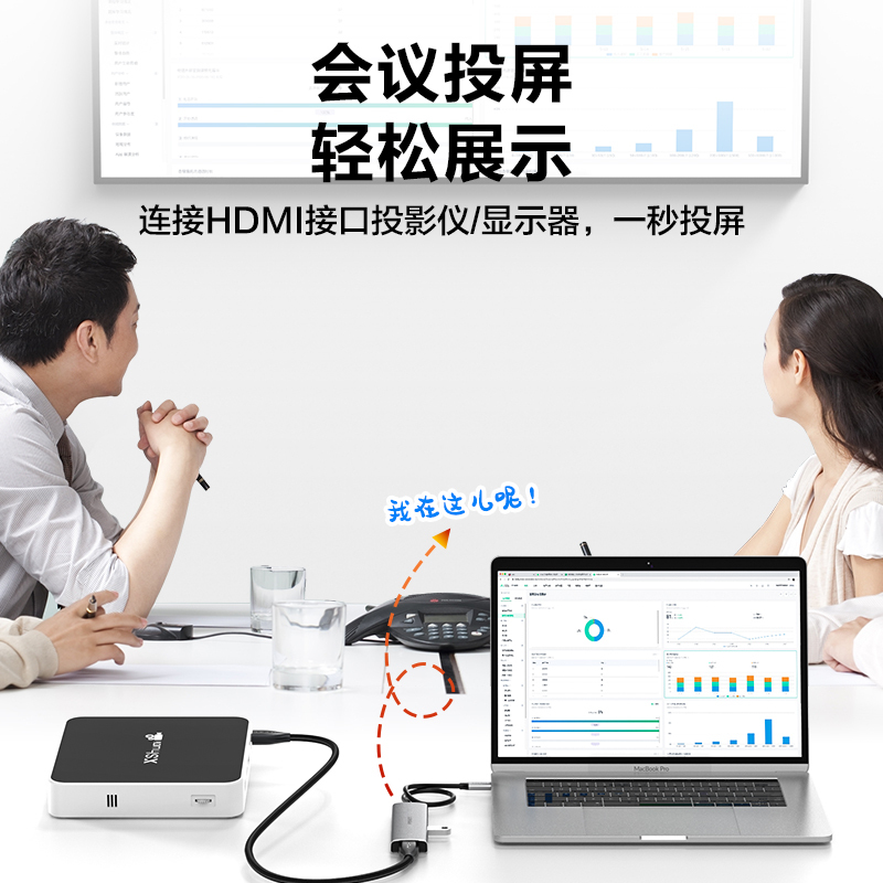 品胜Type-C扩展坞USB-C转HDMI千兆网线网口转接头4K60HZ投屏MacBook拓展坞iM1苹果转换器分线器