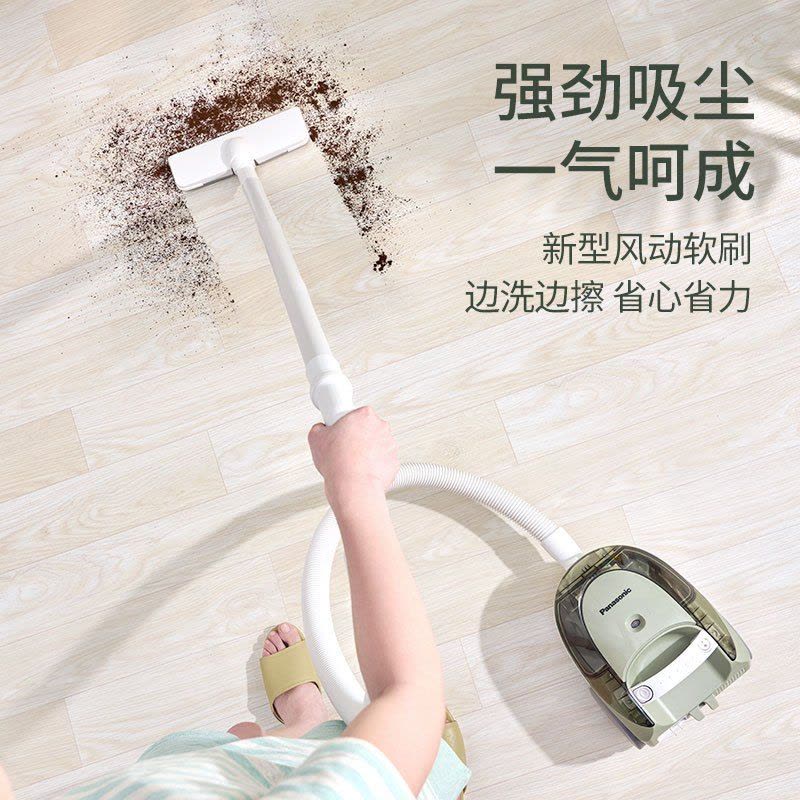 松下(Panasonic)家用大功率吸力有线手持式地毯宠物猫毛卧式吸尘器C10G 抹茶绿色图片