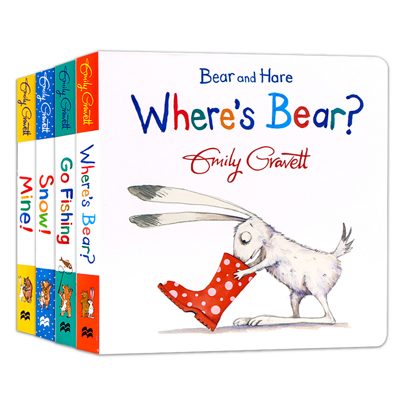 组合装:熊和兔的友谊系列 [正版]熊和兔的友谊套装4册 英文原版 Bear and Hare Where’s Bear?高清大图