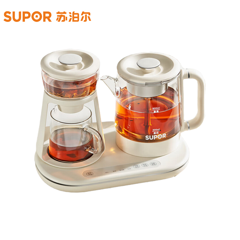 苏泊尔(SUPOR)煮茶器煮茶壶蒸汽喷淋式蒸茶壶养生壶热水壶304不锈钢烧水壶茶具 SW-08C11 蒸茶+泡饮