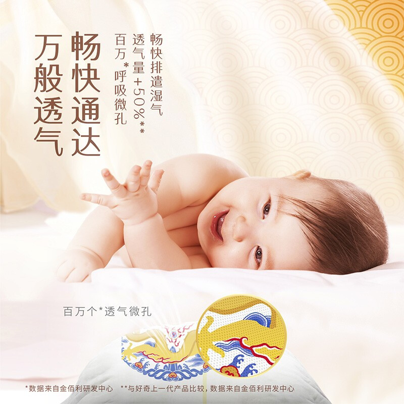好奇皇家御裤纸尿裤M96片(6-11kg)中号婴儿尿不湿御级丝柔龙纹裤超薄透气