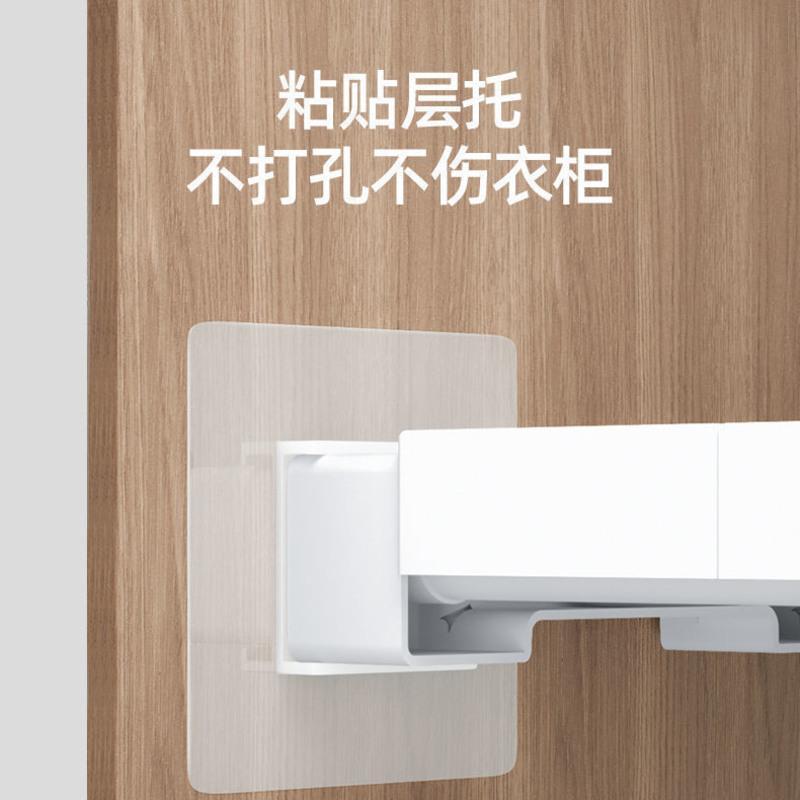 3*3cm黏贴贴 4个 衣柜收纳分层架伸缩隔板免钉衣橱柜子隔层鞋柜宿舍置物架隔断