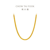 周大福简约中版肖邦链足金黄金项链素链计价 (工费:280元) F172885 链长45cm5.80g