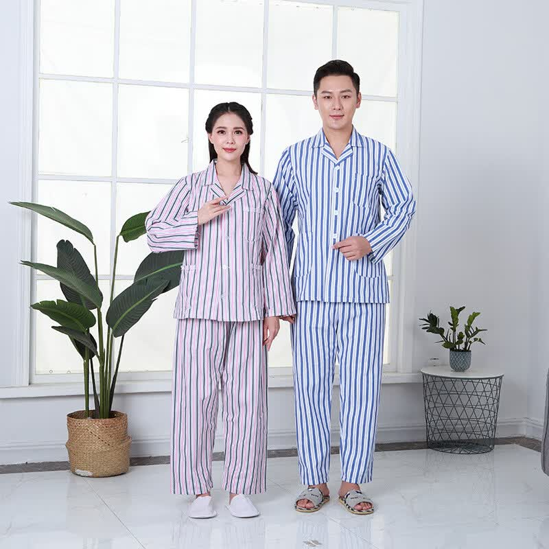酷博睿(coobery)病号服医院住院服 患者服男女长袖套装(蓝白条套装 2XL )高清大图