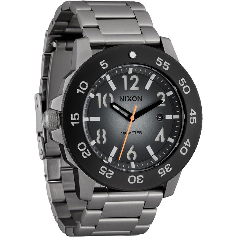 Nixon男士机械表防溅水不锈钢表带经典腕表高清大图