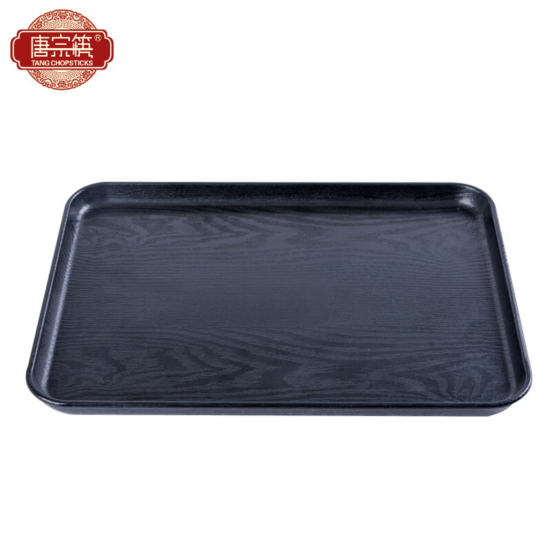 唐宗筷 果盘 干果盘 零食盘 塑料仿木制长方形盘 茶盘茶具38*29cm C6002