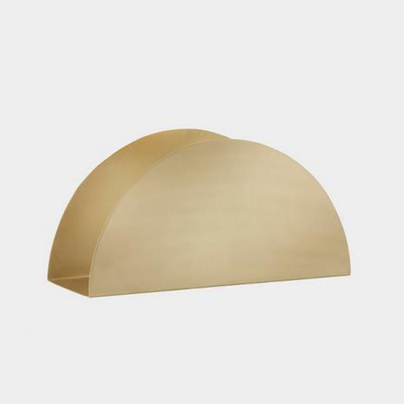 森美人 | 北欧铜书报架杂志架墙上置物架样板间装饰品摆件托盘 半圆书架