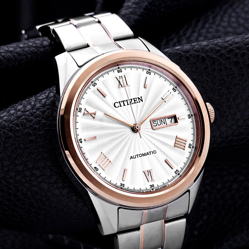 西铁城citizen手表时尚自动机械钢带商务休闲男表机械表男nh751459ab