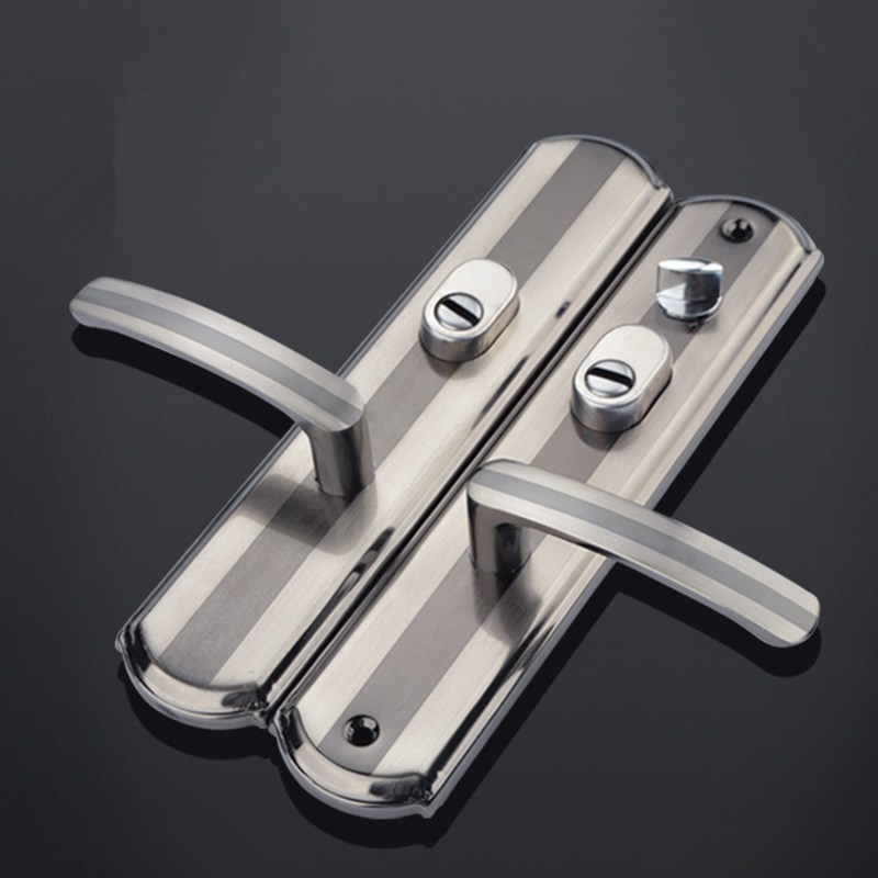 防盗门把手拉手套装手柄老式家用门锁配件古达实心执手柄加厚面板