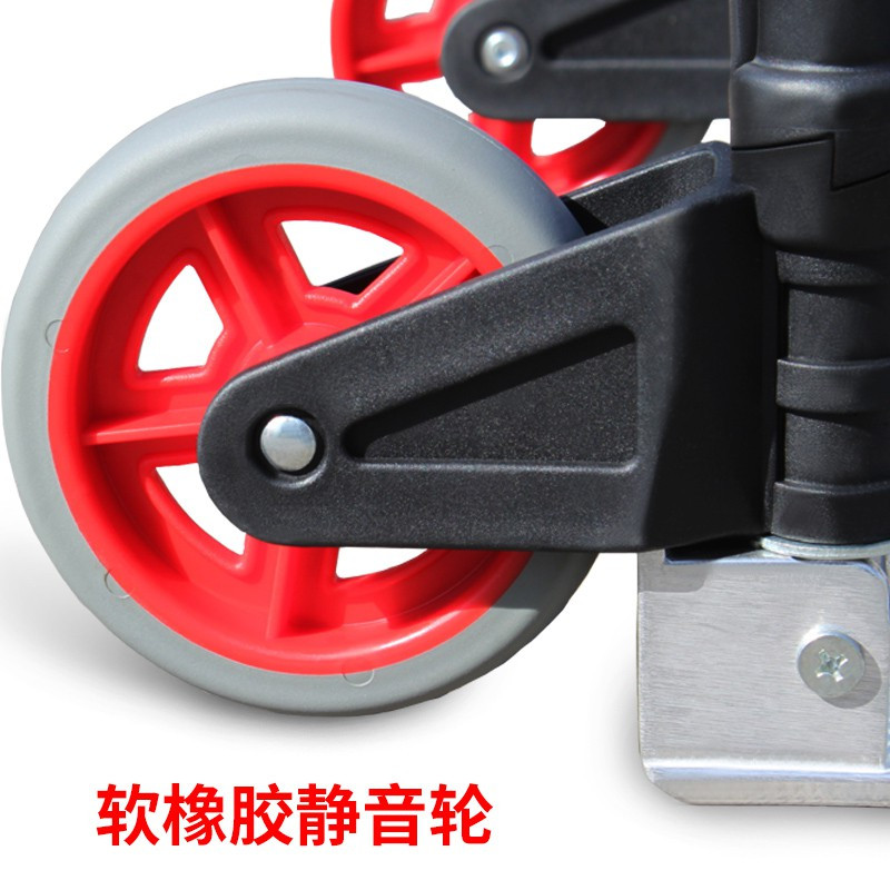 铝合金手拉车小推车拖车折叠拉货车家用便携载重王拉杆行李车 三维工匠 带折叠框款FW-90SNA(多送一个绳,共2家用拖车