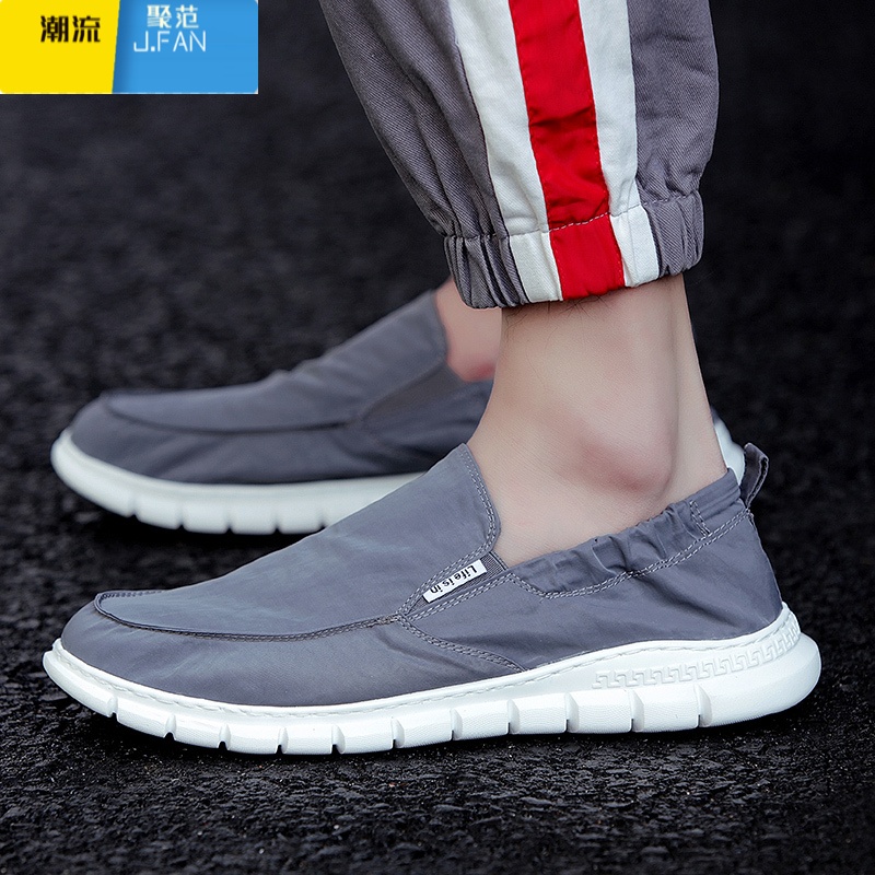 聚范夏季男士休闲鞋男鞋一脚蹬鞋懒人鞋帆布鞋男板鞋老北京布鞋潮鞋子