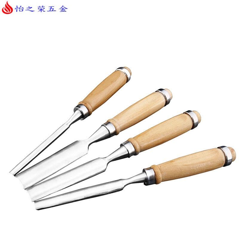 穿心柄木工凿开凿铲子平凿扁凿半圆凿刀木凿子木工工具木凿套装 半圆凿4件套图片