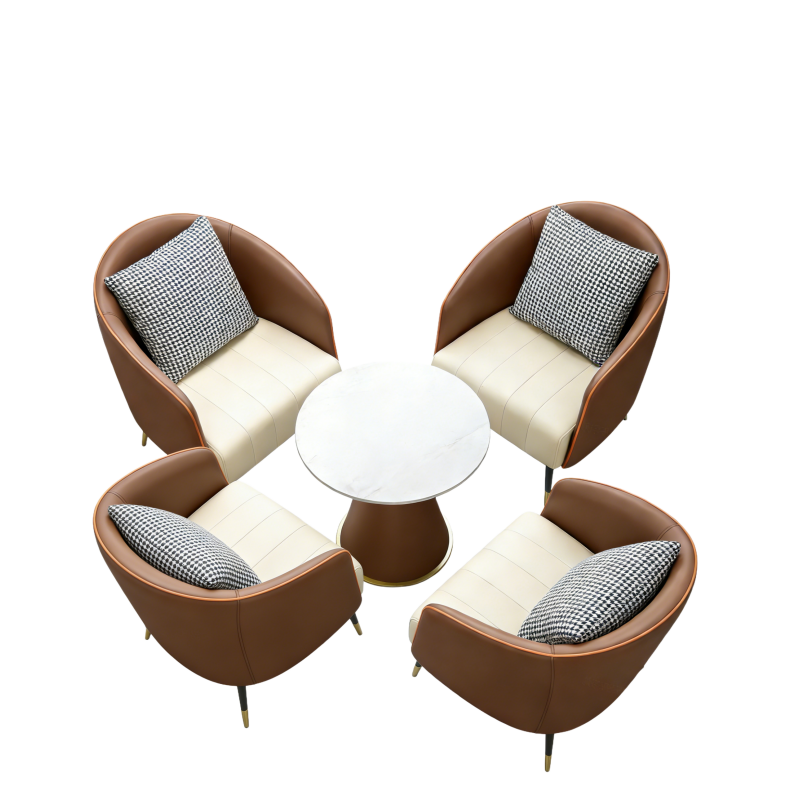 荺炬洽谈沙发一桌二椅组高清大图