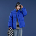 新款上架两面穿羽绒棉服女短款秋冬韩版宽松棉衣2023新款棉袄 XL 蓝色