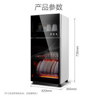 康宝(Canbo)XDZ80-A38消毒柜家用商用小型迷你立式台式双门碗柜厨房高温80升 商用