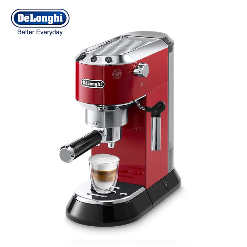 德龙(Delonghi)咖啡机 半自动咖啡机 意式浓缩 家用 泵压式 EC680.R 红色