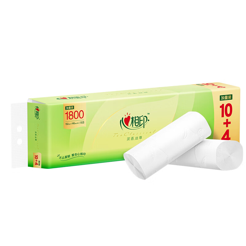 心相印 茶语丝享系列4层无芯卫生纸 129g/卷 14卷/提 6提装 RW512高清大图