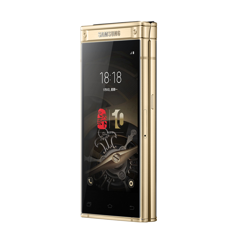 SAMSUNG/三星 W2018 心系天下手机 移动联通电信 双屏翻盖4G手机 双卡双待(6G++64G)至尊雅金