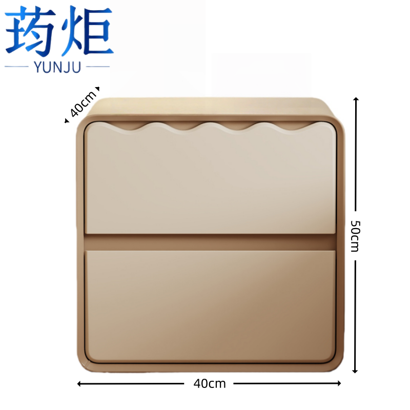 荺炬床头柜二层米白40cm台高清大图