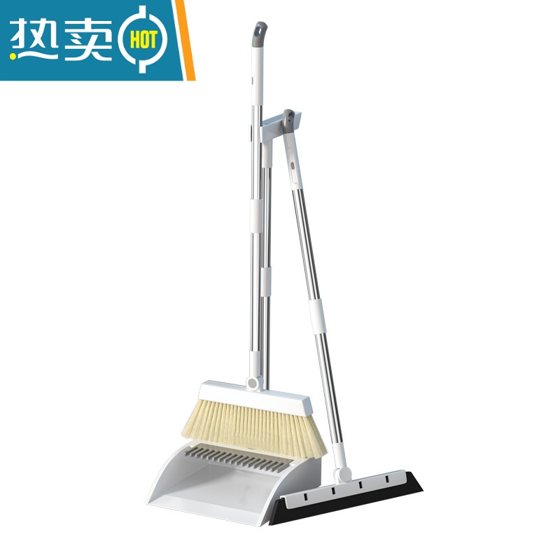 敬平软毛扫把簸箕套装组合三件套家用撮箕笤帚刮水器不粘头发扫地器扫帚高清大图