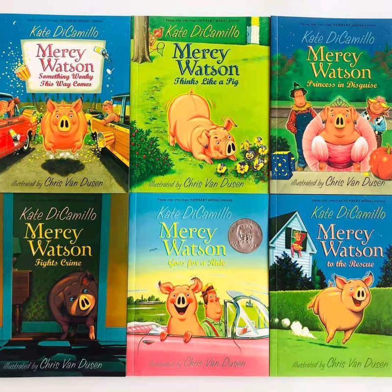 点读版小猪梅西6册英文 Mercy Watson 绘本儿童 桥梁章节书小达人 小猪梅西6册
