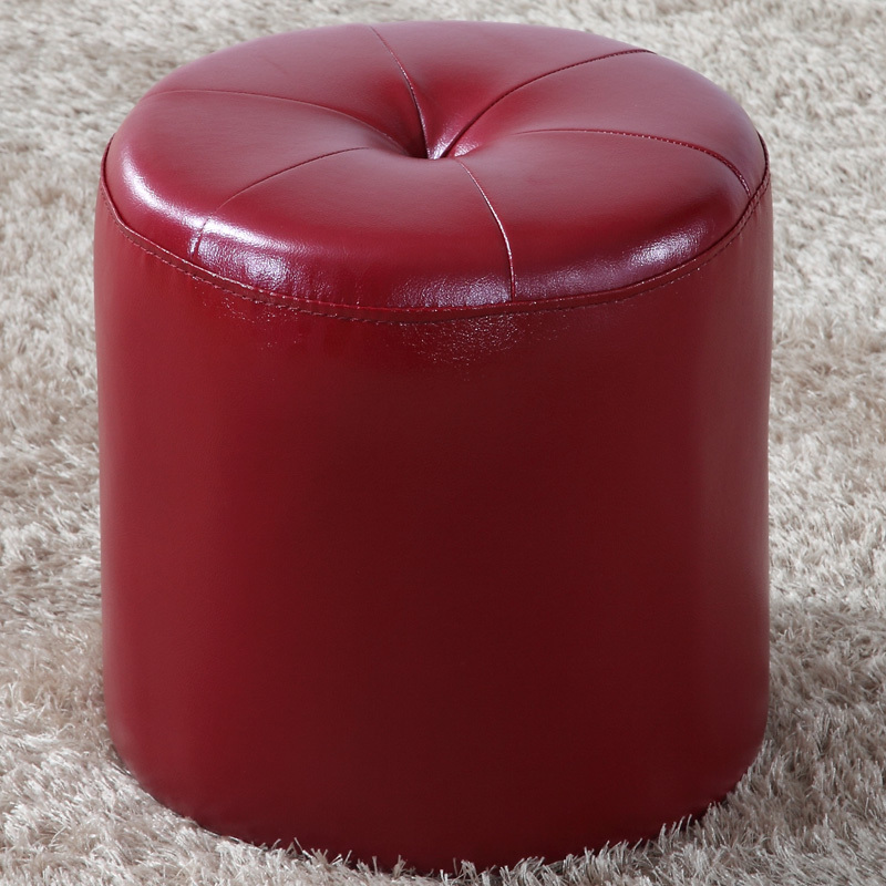 苏宁放心购真皮皮凳子圆凳方凳小凳子客厅家用试衣间凳子换鞋凳皮墩子