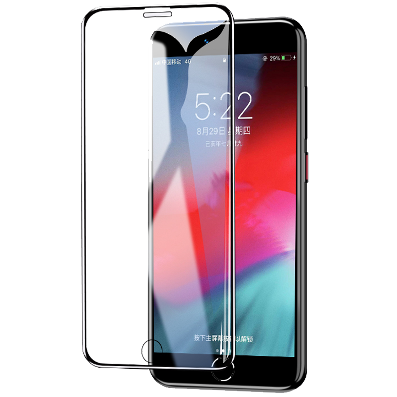 轻万适用苹果6splus钢化膜iphone6plus全屏黑色apple6sp手机贴膜高清大图