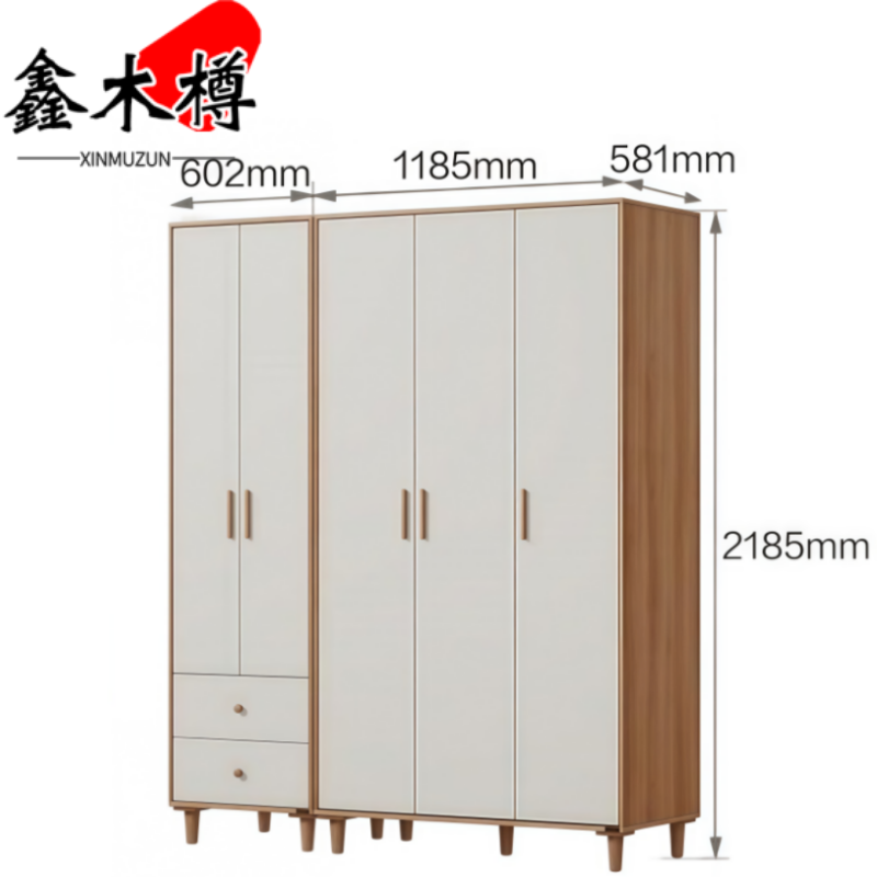 鑫木樽三门衣柜581mm个高清大图