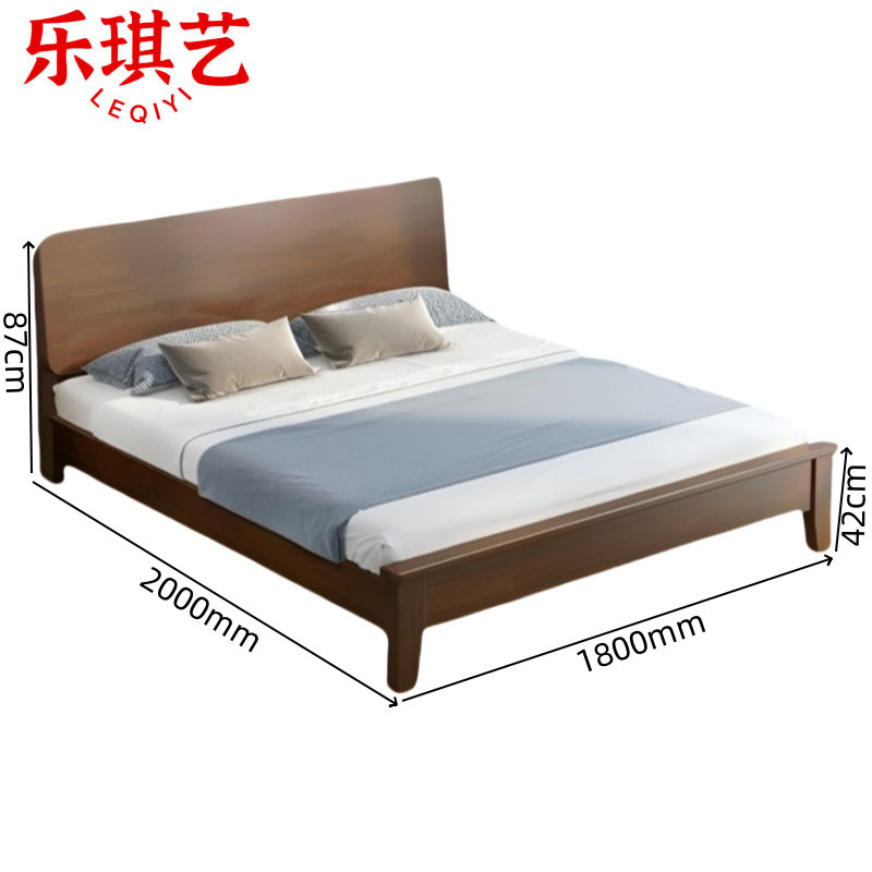 乐琪艺 实木单人床(含床垫)1.8*2m 套高清大图
