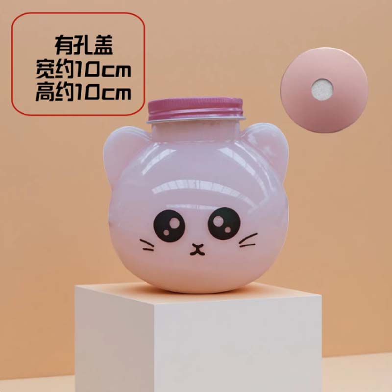 奶茶杯 500ml猫咪杯+有孔粉色盖 (送吸管)50个/件高清大图