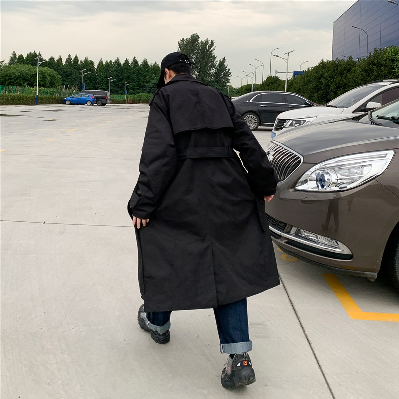 YUANSU秋季痞帅中长款风衣男春秋韩版潮流百搭帅气炸街bf风宽松大衣外套风衣