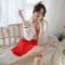长夜漫漫 情趣内衣日式和服女巫装百褶裙套装夜店制服露背开档绑带免脱透视诱惑睡裙女式情趣睡衣私密成人性用品