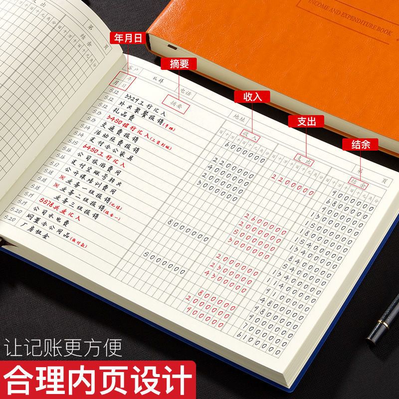 记账本明细账懒人出入明细账工作家庭多功能花销现金日记生意收支 a6