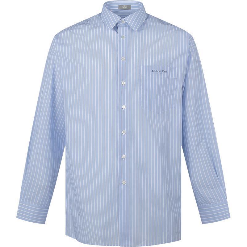 迪奥 dior 男士棉质超大版型长袖衬衫243c551a5654