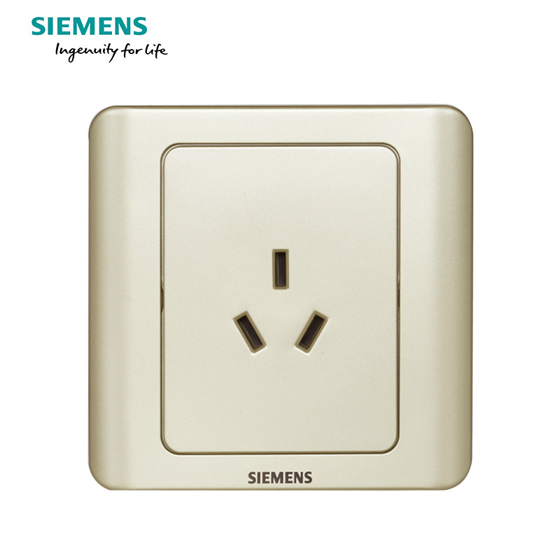 西门子(SIEMENS)开关插座 远景金棕系列10A三孔插座5UB01001CC133