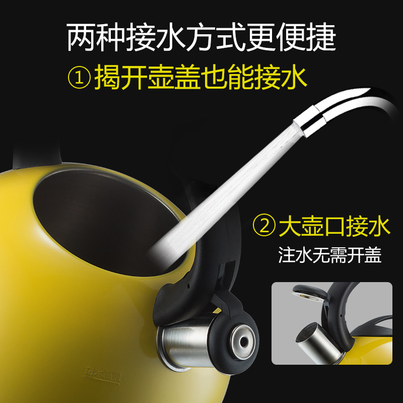 爱仕达ASD 304不锈钢防尘烧水壶 HS04T1WG-R 自动鸣音水壶 热水壶4000ML容量