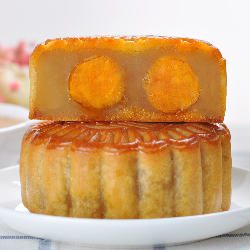 荣华月饼 双黄白莲蓉708g 广式月饼 中秋月饼礼盒装