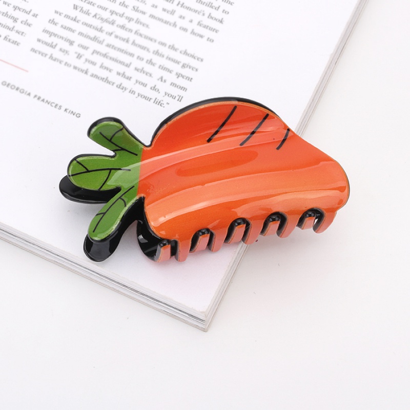 夹日韩小清新可爱发抓洛滑盘发夹中号发卡爪夹女胡萝卜抓夹new参数