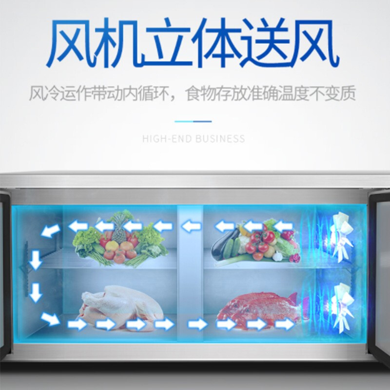 lecon/乐创1.5米风冷冷藏工作台乐创冷藏工作台厨房保鲜冷冻柜商用冰箱平冷冰柜水吧台奶茶店设1.5*0.8*0.8米高清大图