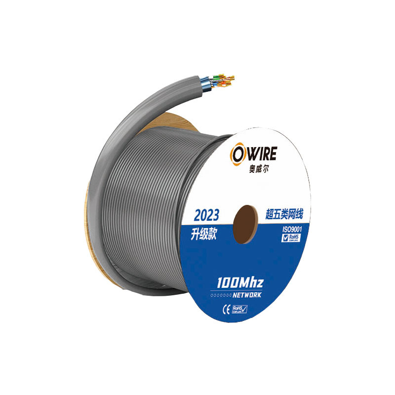 奥威尔(OWIRE) SSKJ-C5E-61GY 0.51mm加粗线径 灰色 超五类4对单屏蔽网线 305.00 米/箱